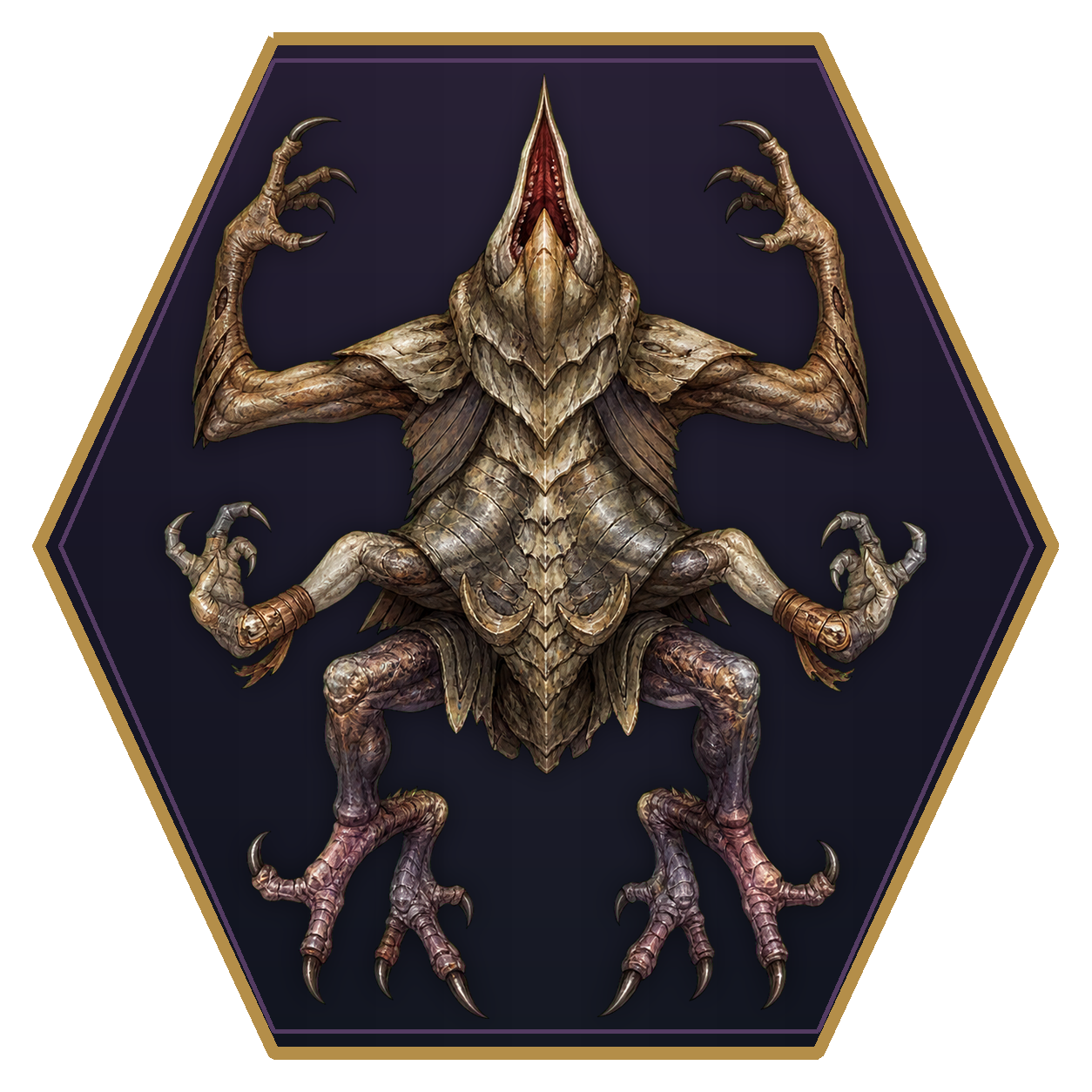 Achaierai top-down flat-top hex token