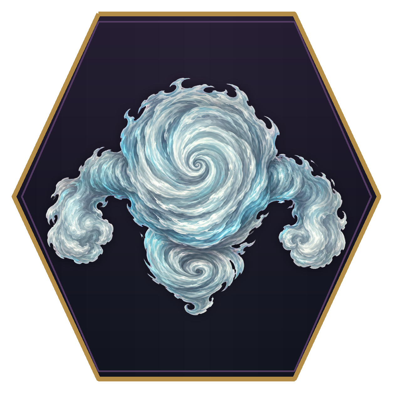 Air Elemental top-down flat-top hex token