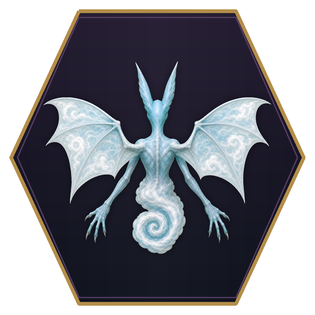 Air Mephit top-down flat-top hex token