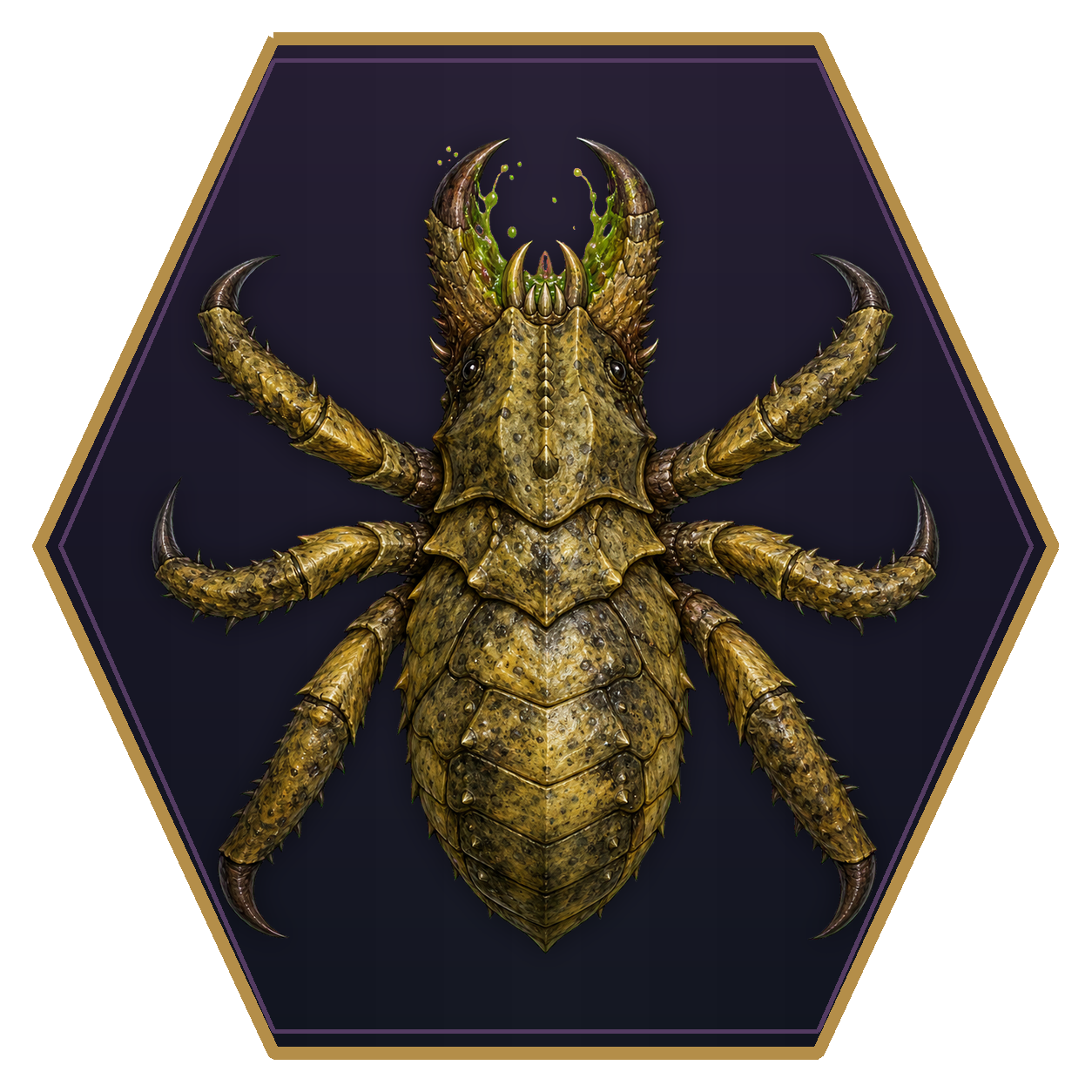 Ankheg top-down flat-top hex token