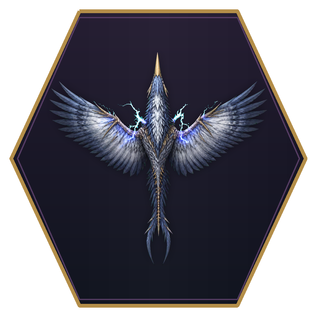 Arrowhawk top-down flat-top hex token