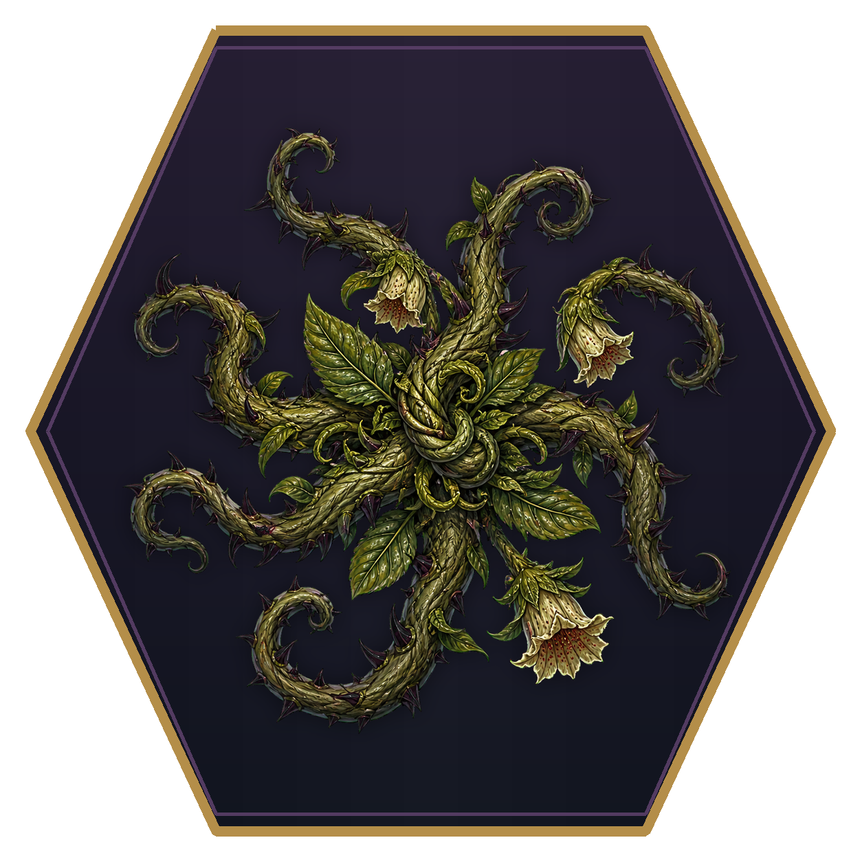 Assassin Vine top-down flat-top hex token