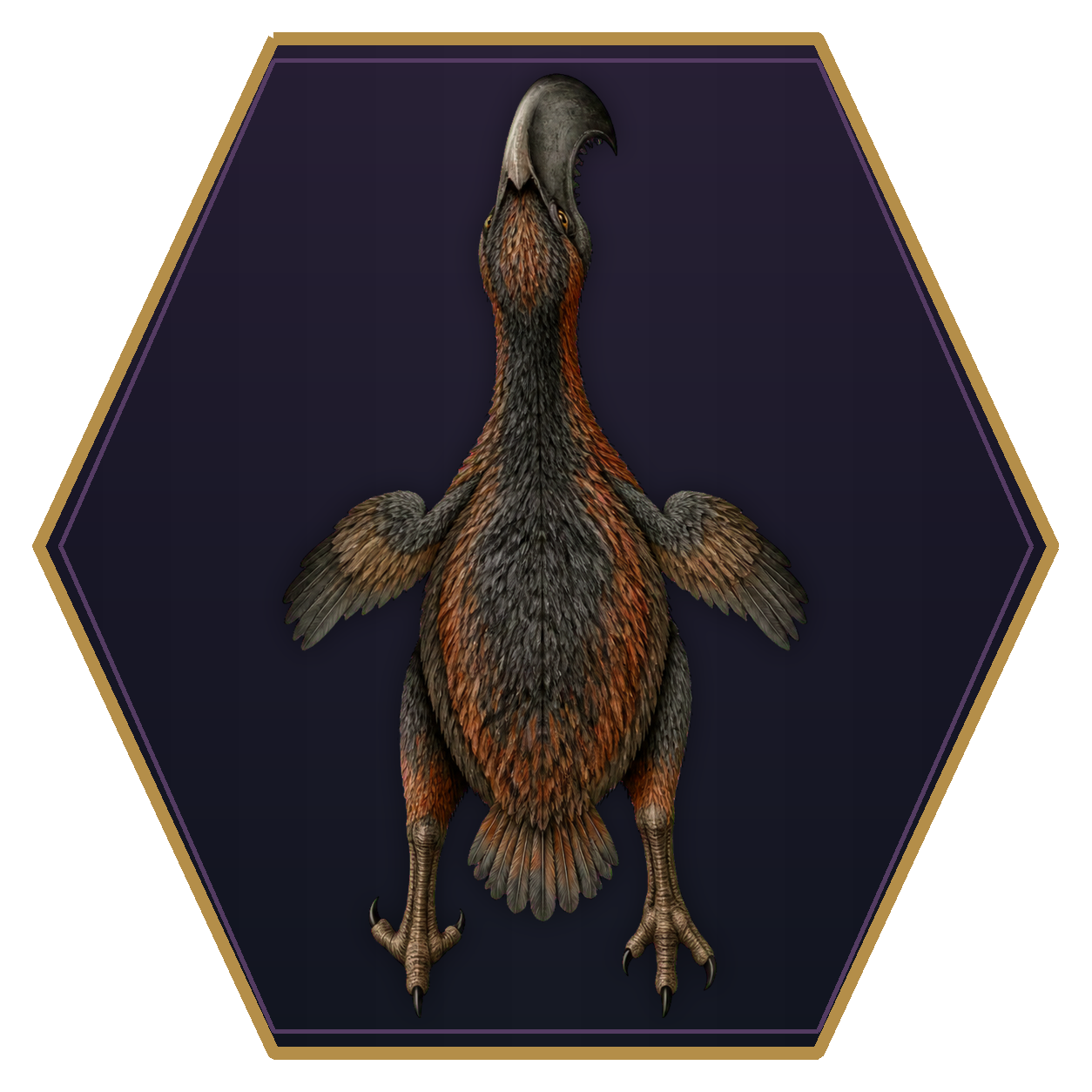 Axebeak top-down flat-top hex token