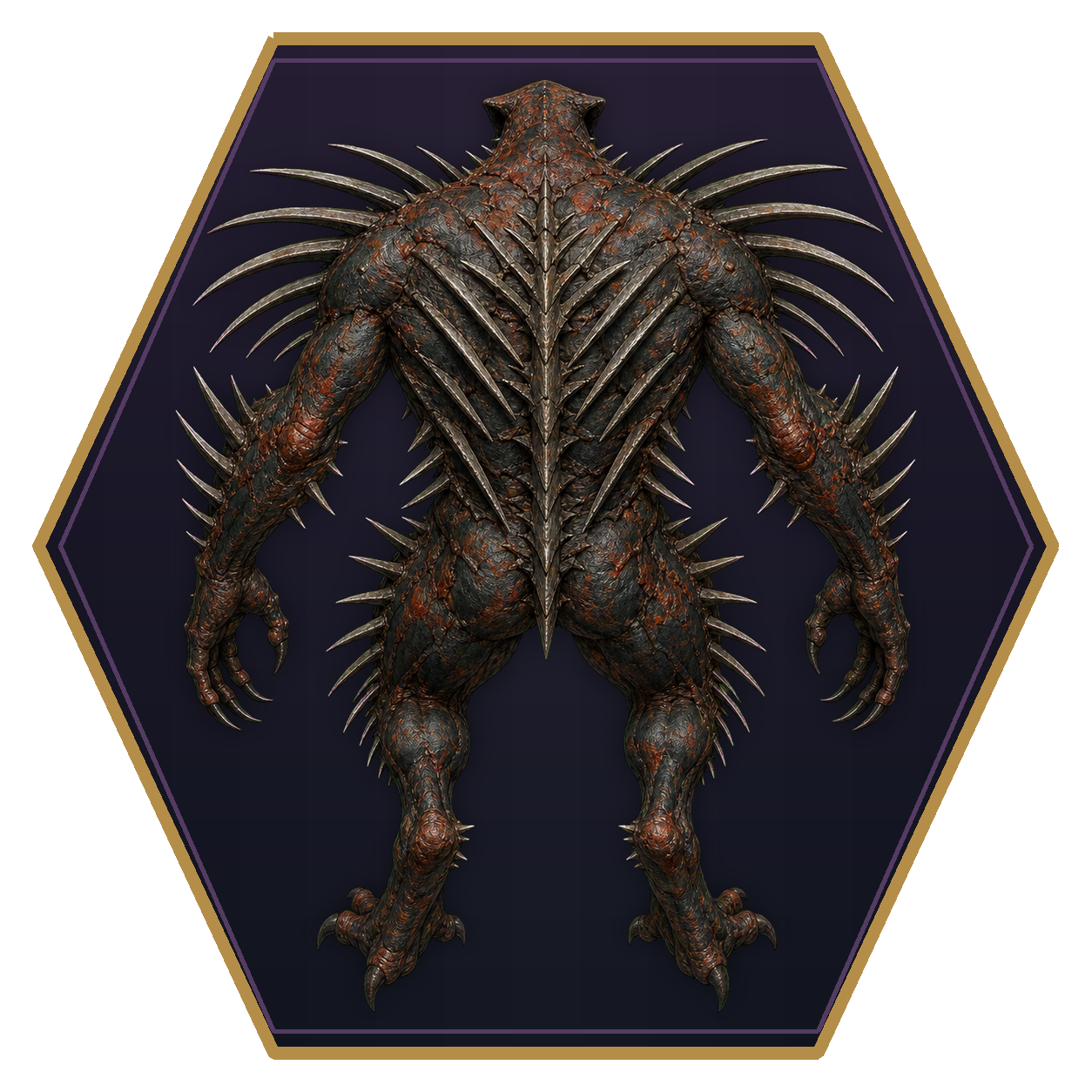 Barbed Devil (Hamatula) top-down flat-top hex token