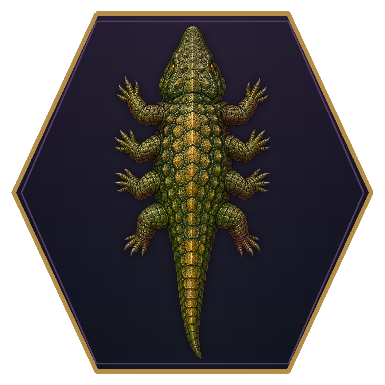 Basilisk top-down flat-top hex token