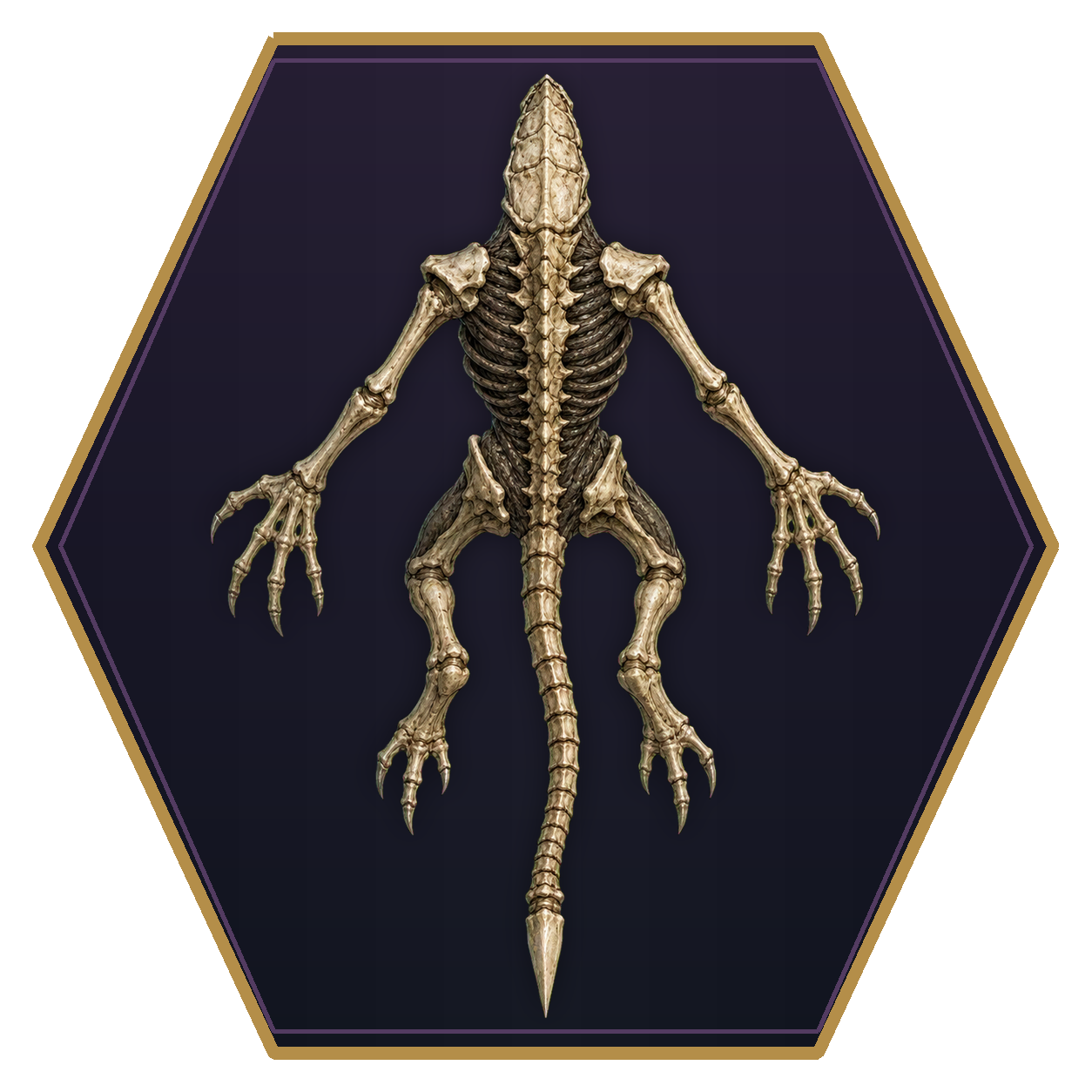 Bone Devil (Osyluth) top-down flat-top hex token