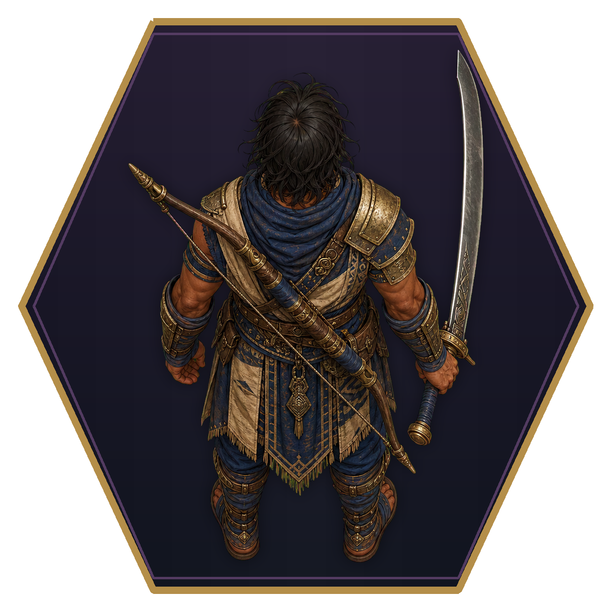 Bralani top-down flat-top hex token