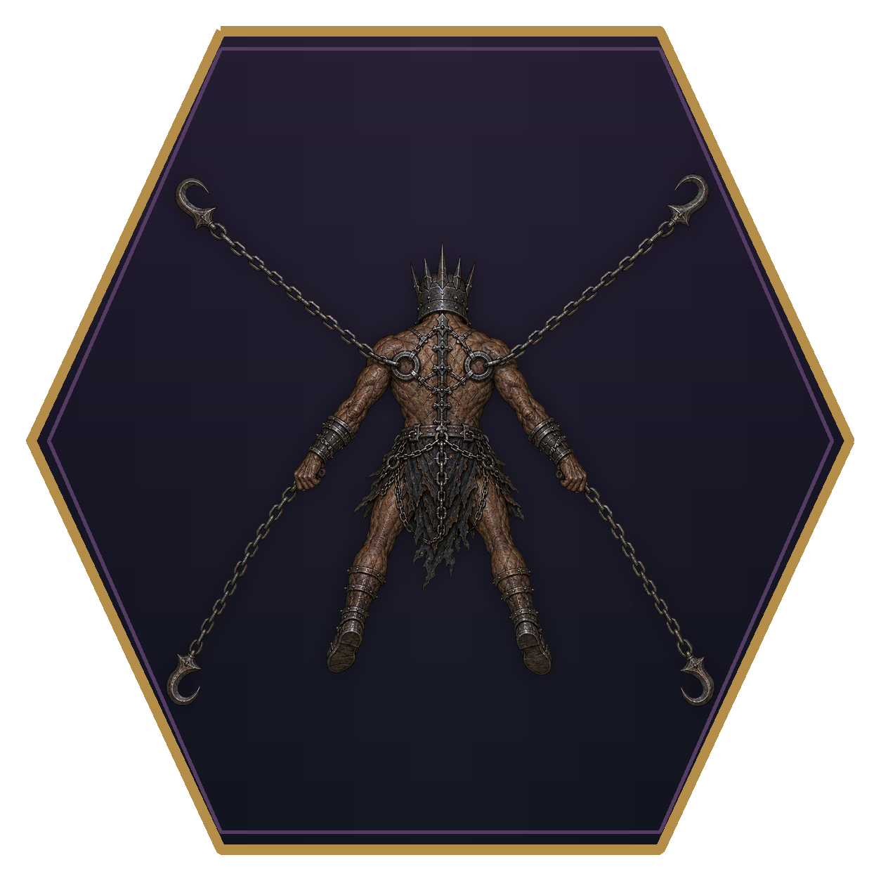 Chain Devil (Kyton) top-down flat-top hex token