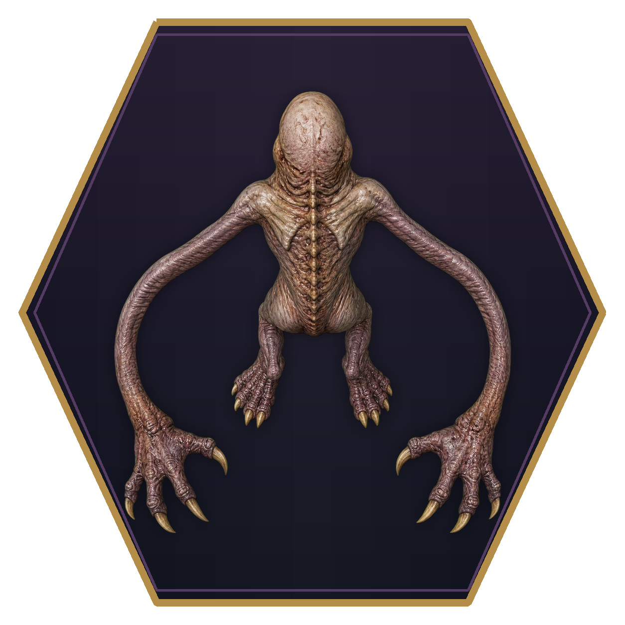 Choker top-down flat-top hex token