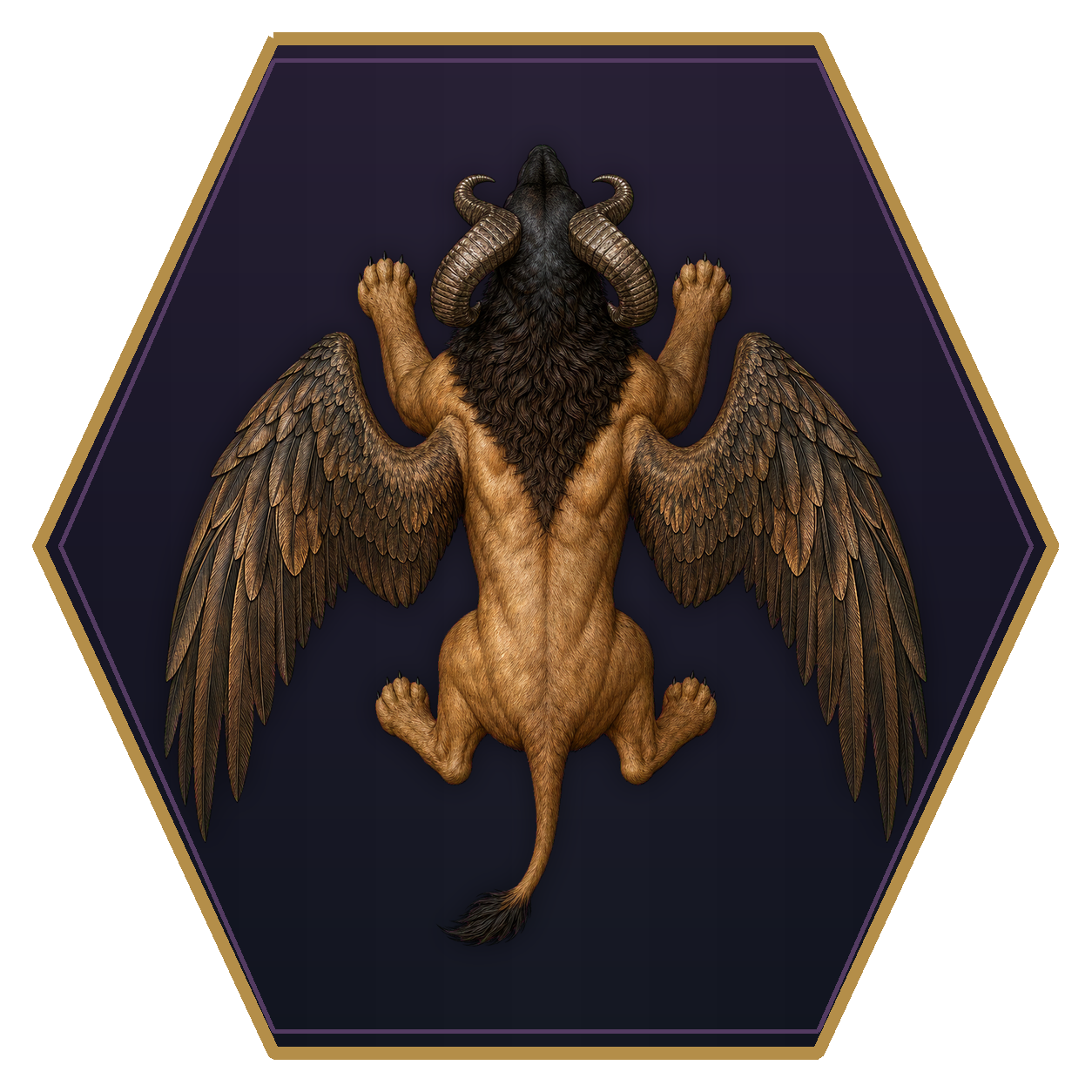 Criosphinx top-down flat-top hex token