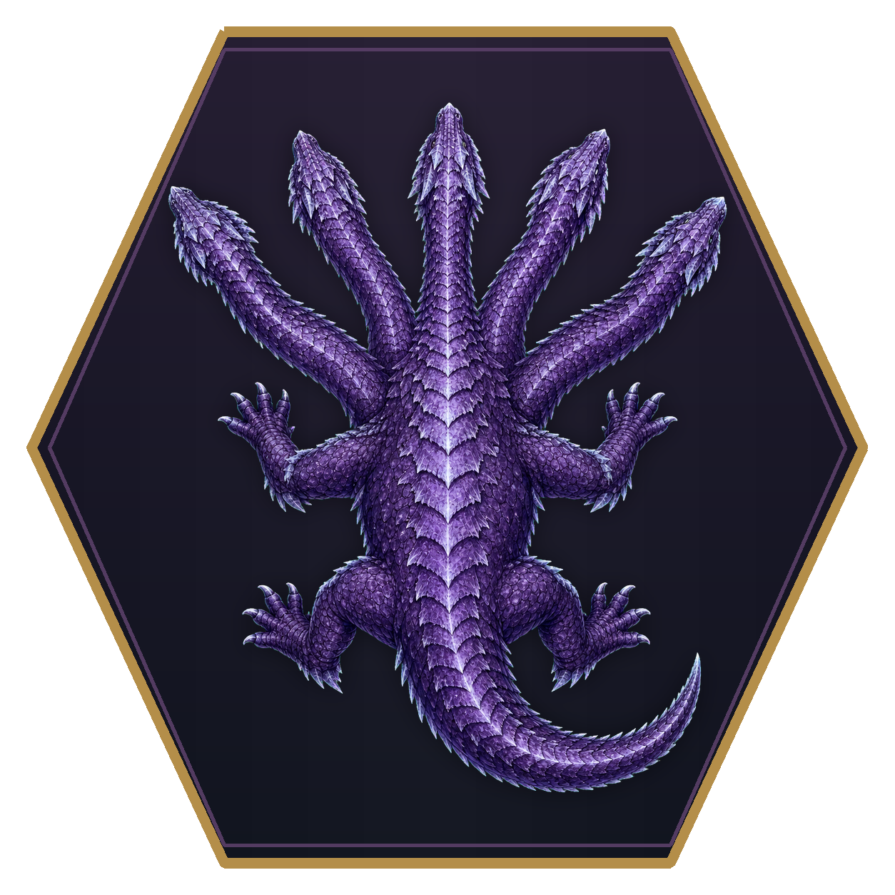 Cryohydra top-down flat-top hex token