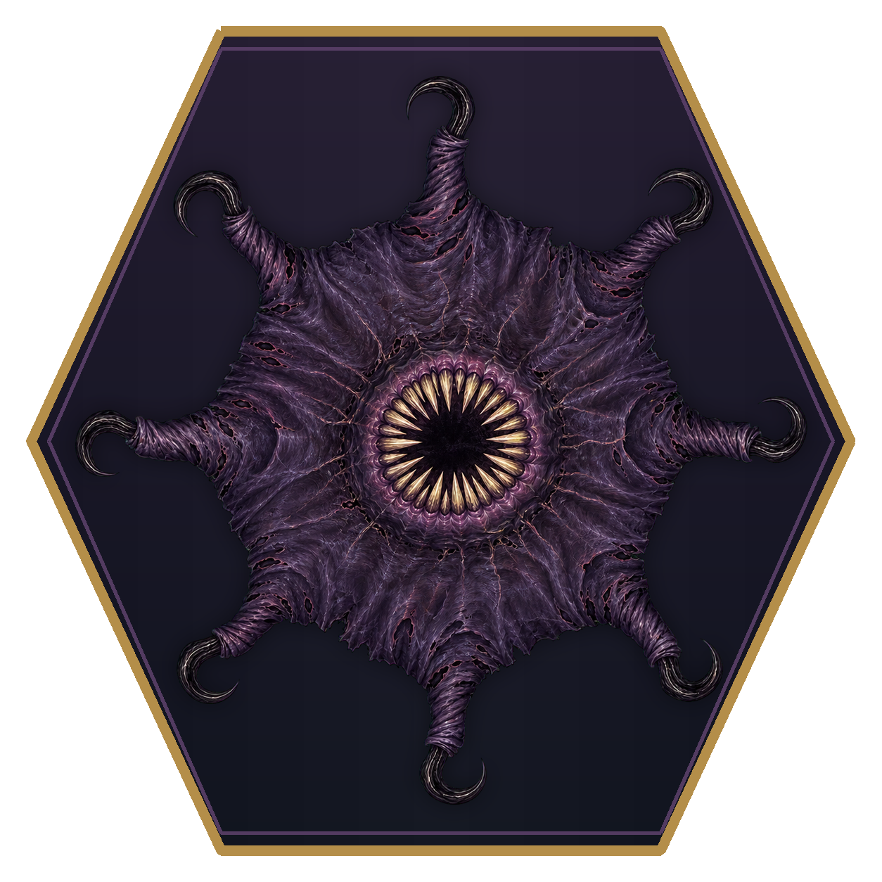 Darkmantle top-down flat-top hex token