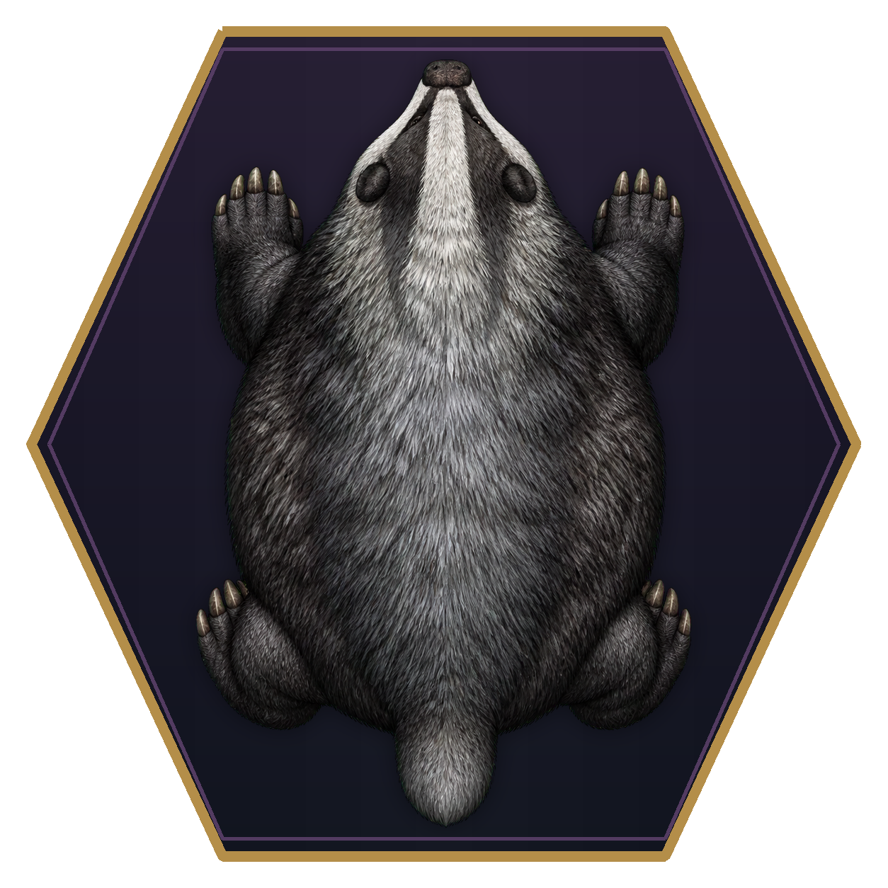 Dire Badger top-down flat-top hex token