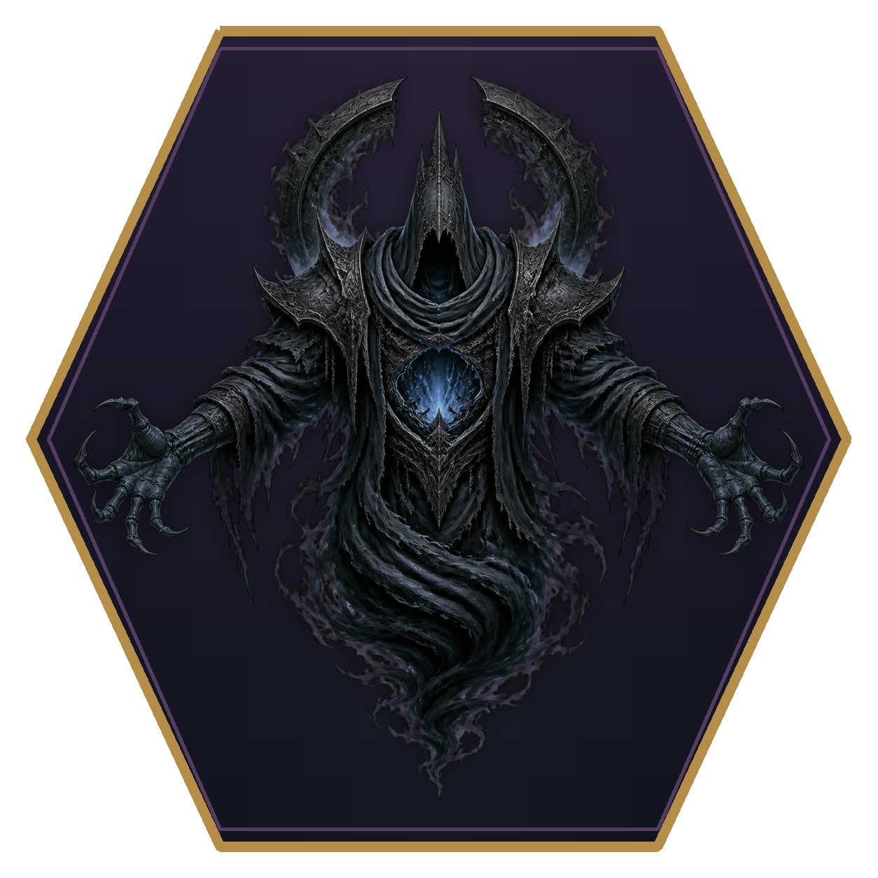 Dread Wraith top-down flat-top hex token