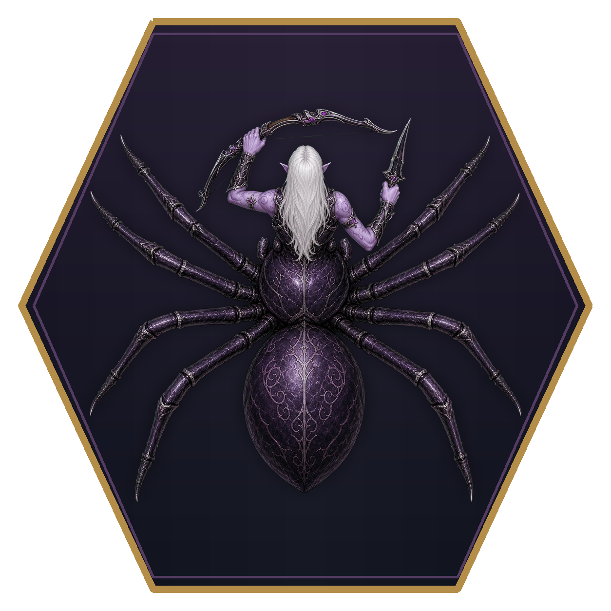 Drider top-down flat-top hex token