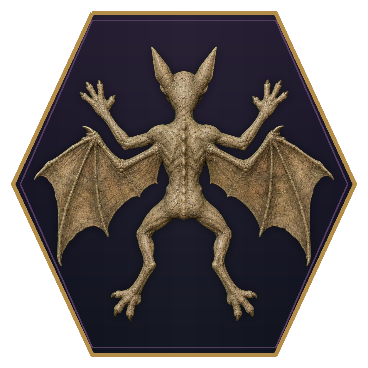 Dust Mephit top-down flat-top hex token