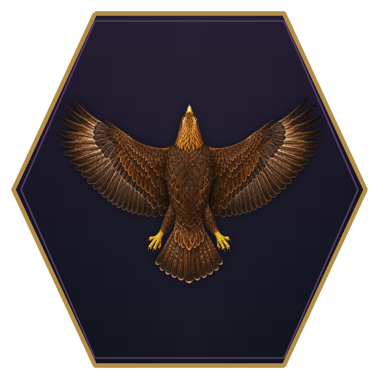 Eagle top-down flat-top hex token