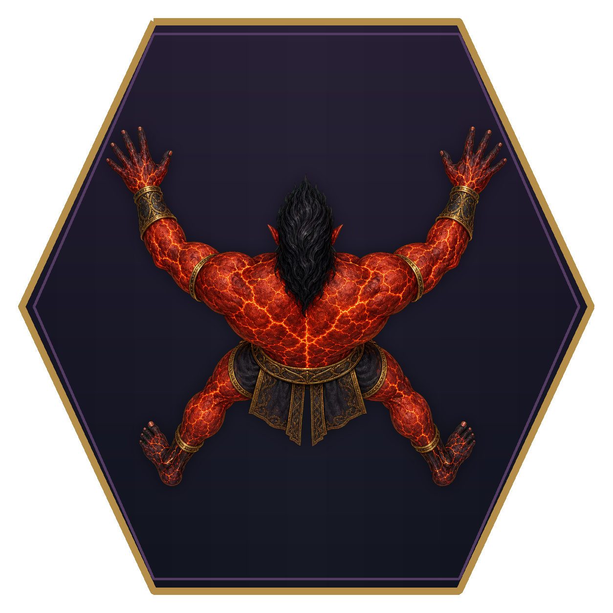 Efreeti top-down flat-top hex token