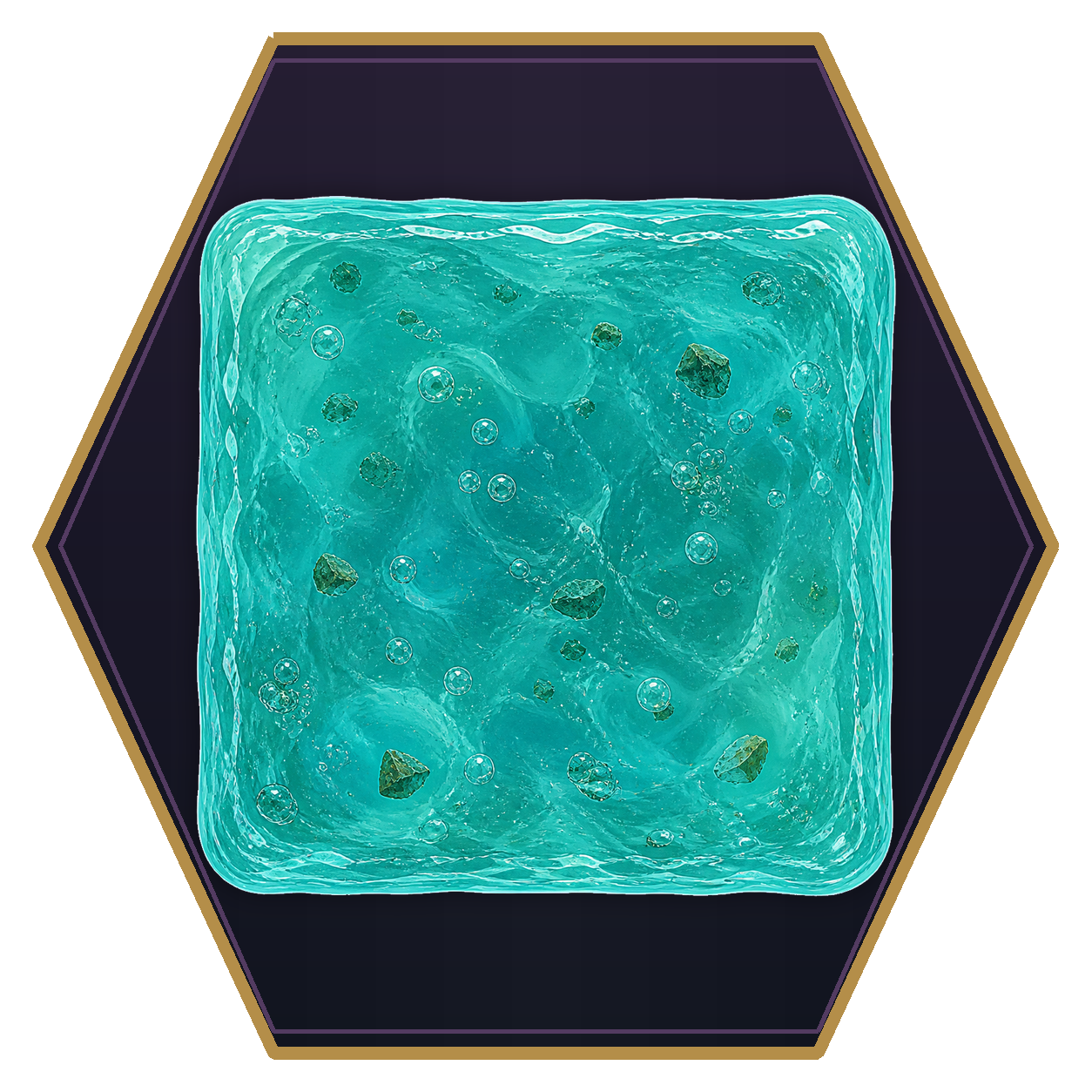 Gelatinous Cube top-down flat-top hex token