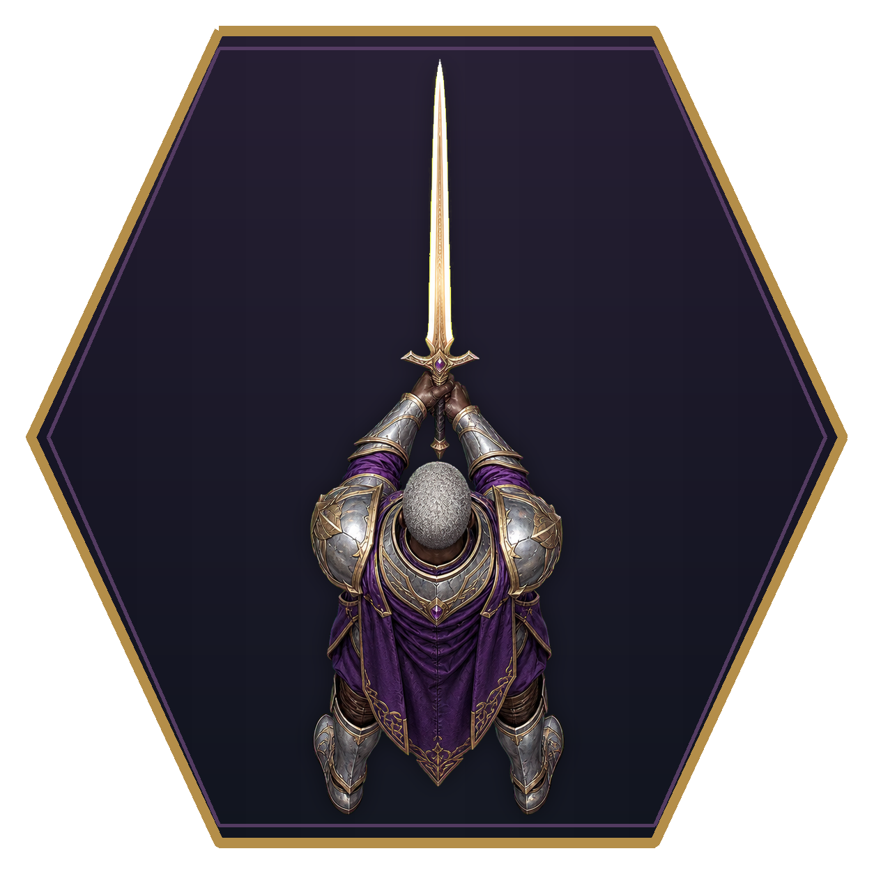 Ghaele top-down flat-top hex token