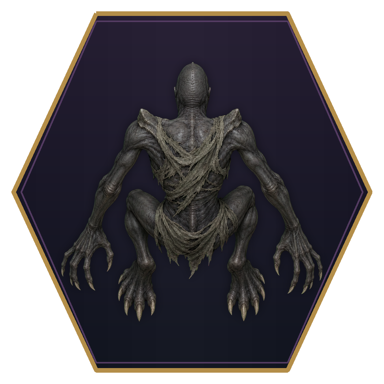 Ghast top-down flat-top hex token