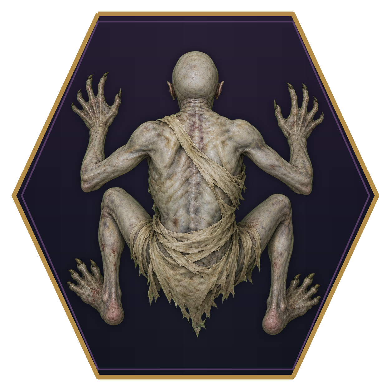 Ghoul top-down flat-top hex token