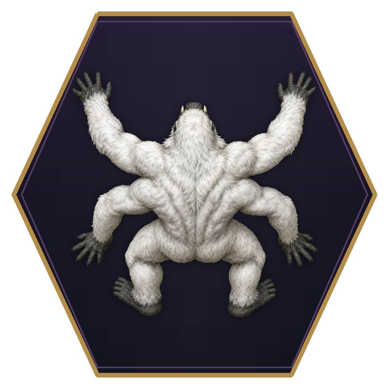 Girallon top-down flat-top hex token