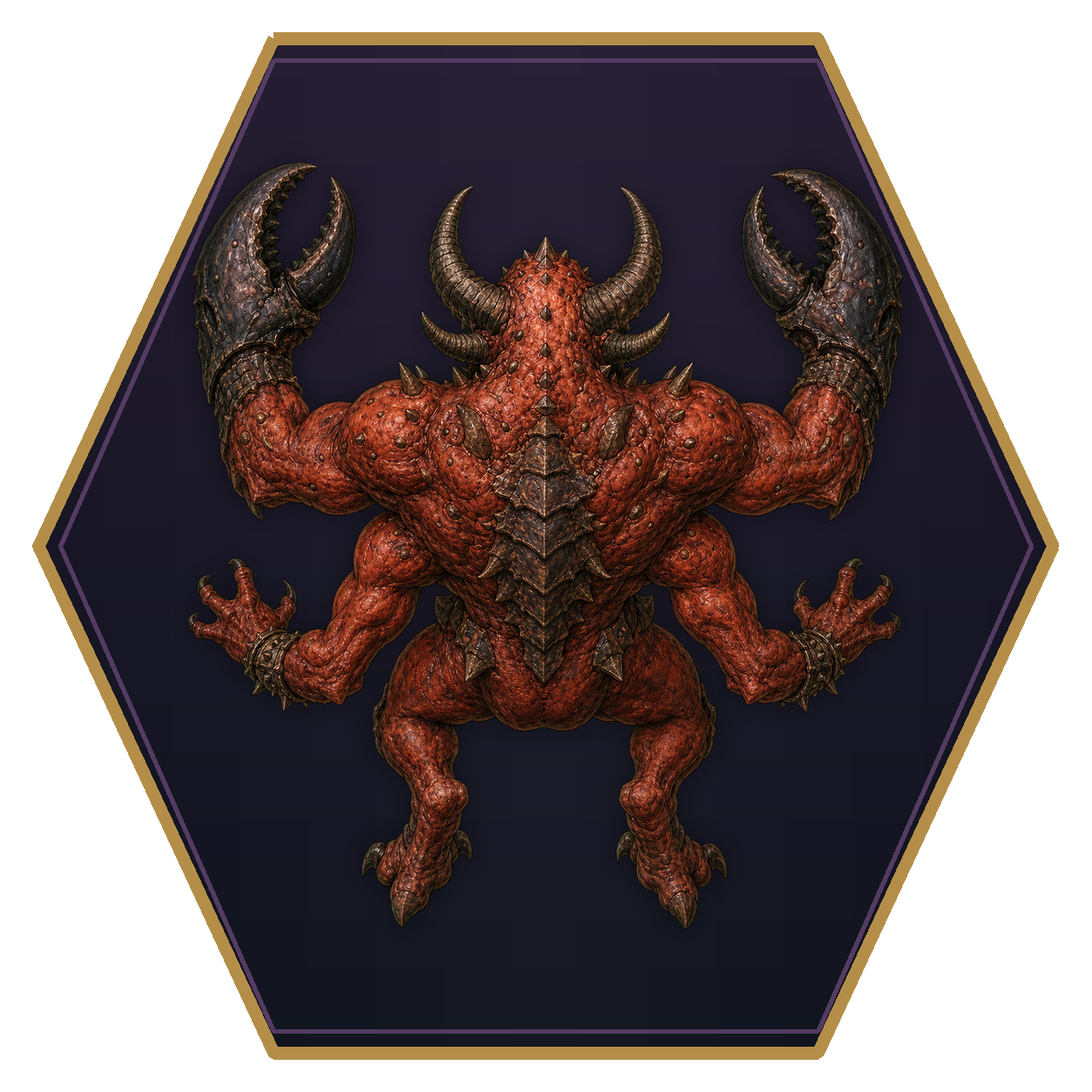 Glabrezu top-down flat-top hex token