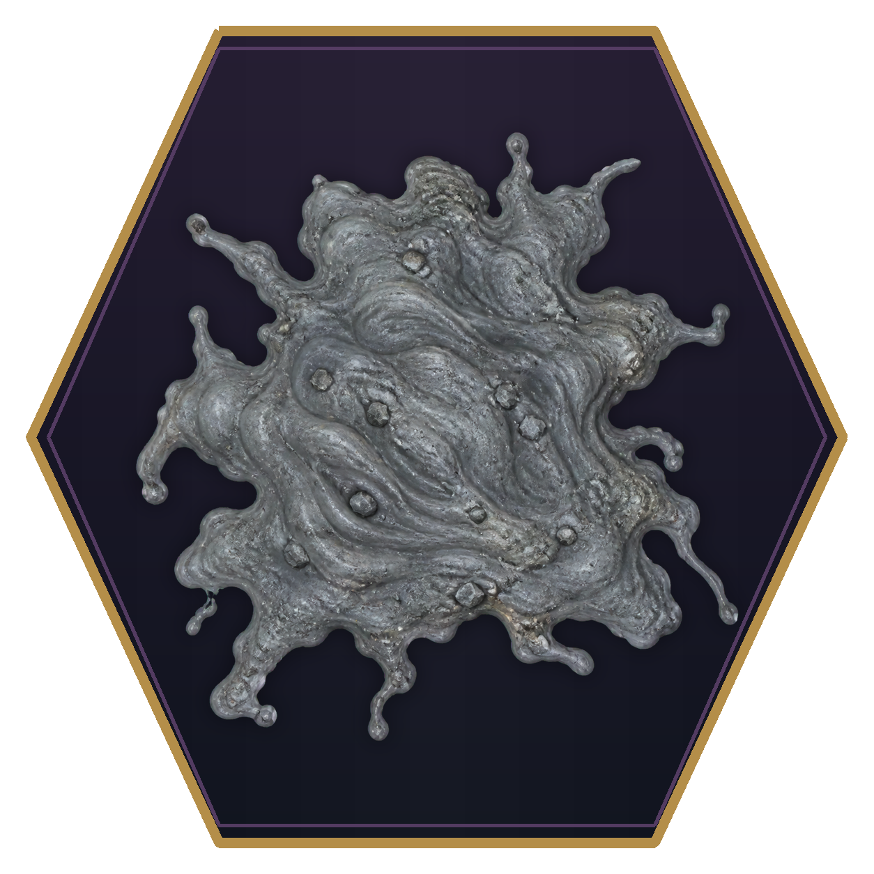 Gray Ooze top-down flat-top hex token