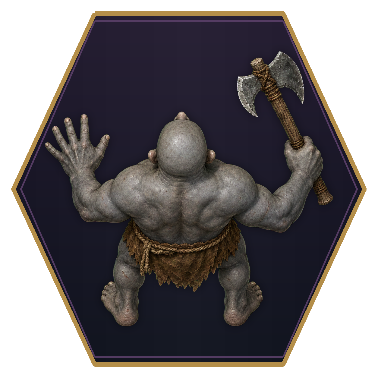 Grimlock top-down flat-top hex token