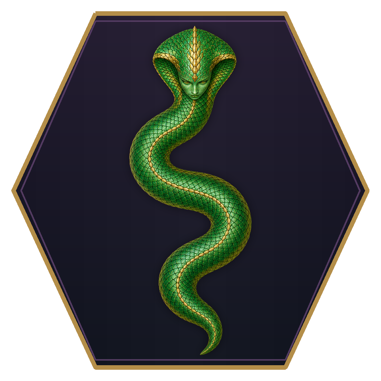 Guardian Naga top-down flat-top hex token