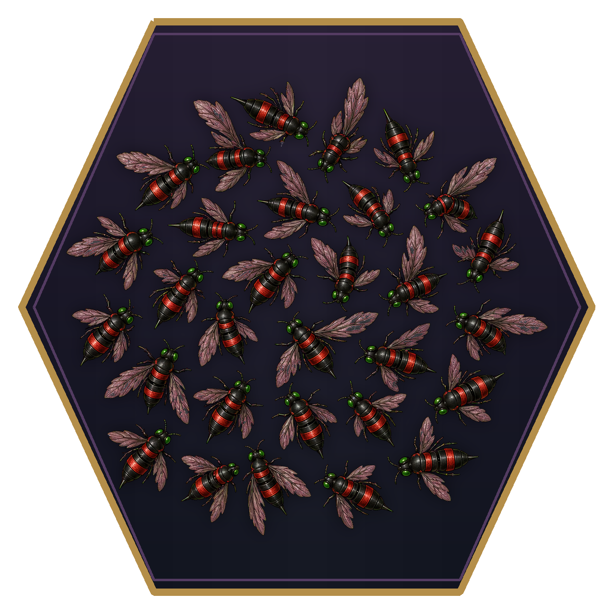 Hellwasp Swarm top-down flat-top hex token