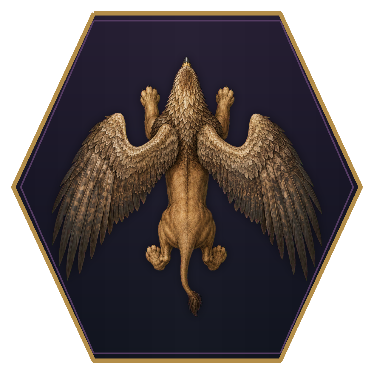 Hieracosphinx top-down flat-top hex token