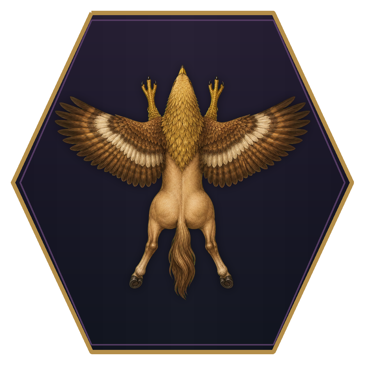Hippogriff top-down flat-top hex token