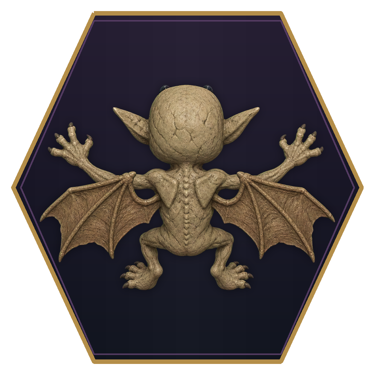 Homunculus top-down flat-top hex token
