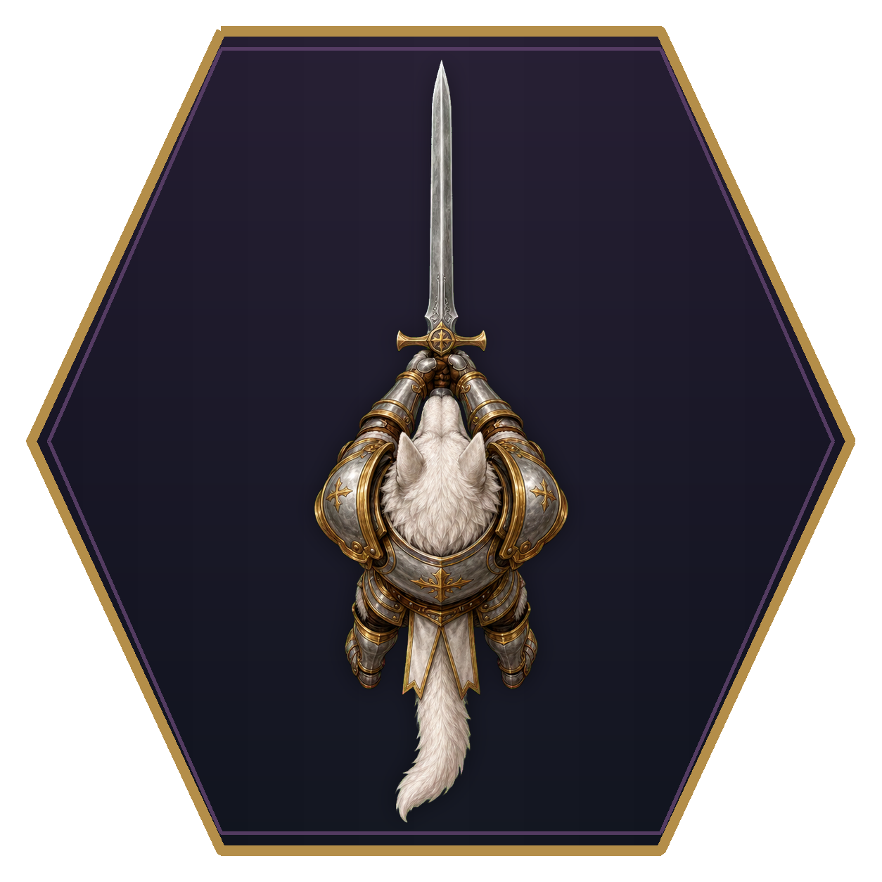 Hound Archon top-down flat-top hex token