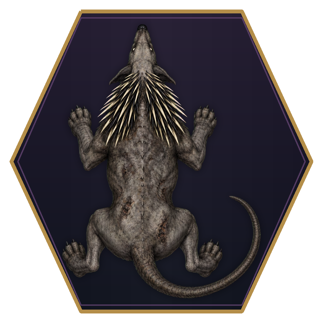 Howler top-down flat-top hex token
