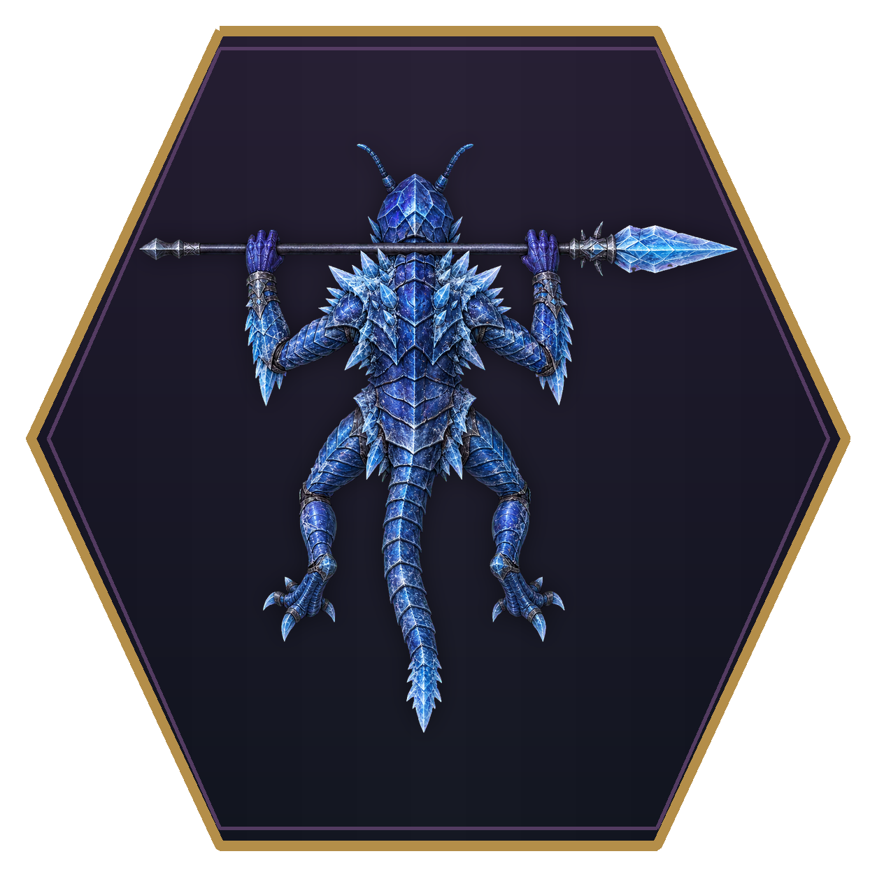 Ice Devil (Gelugon) top-down flat-top hex token