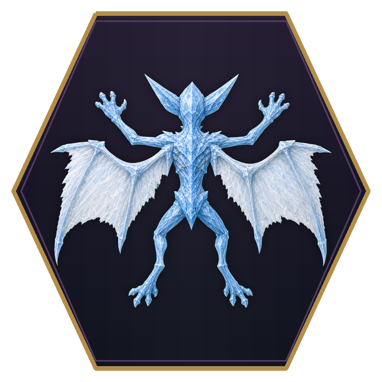 Ice Mephit top-down flat-top hex token