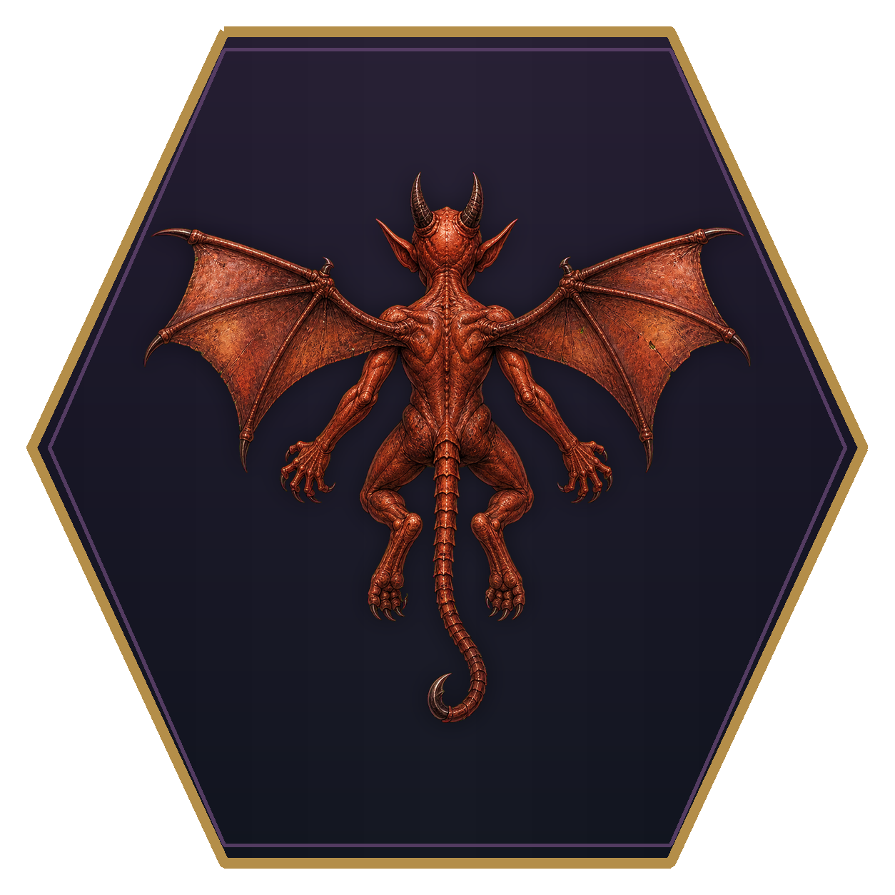 Imp top-down flat-top hex token