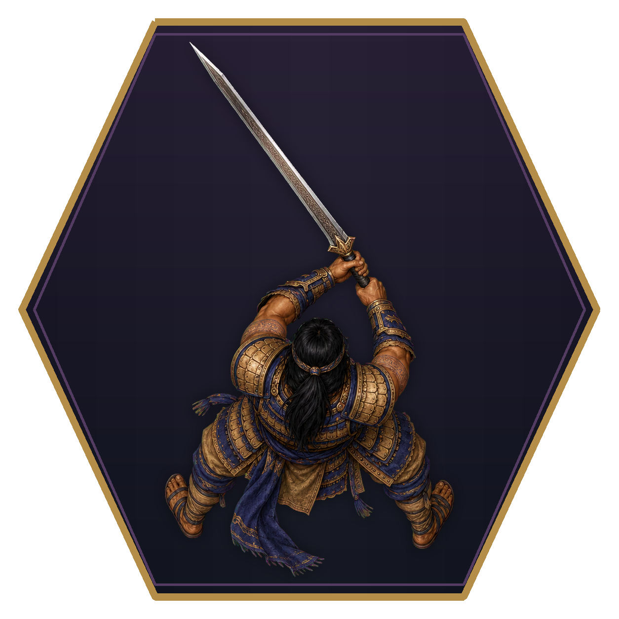 Jann top-down flat-top hex token