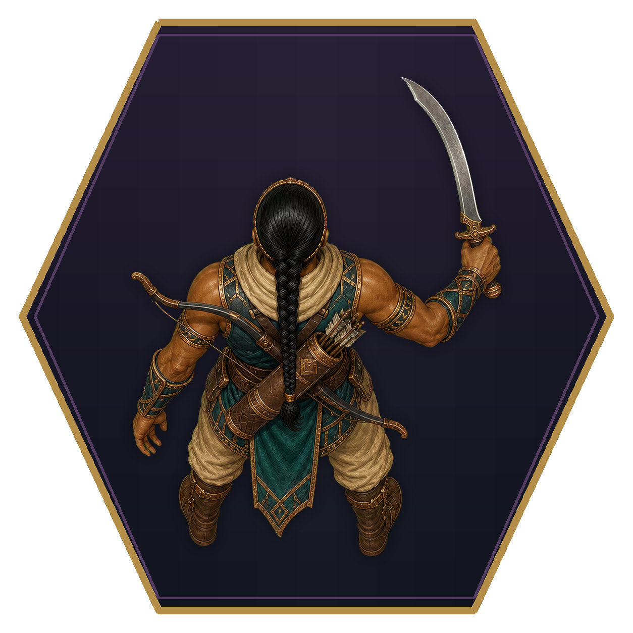 Janni top-down flat-top hex token