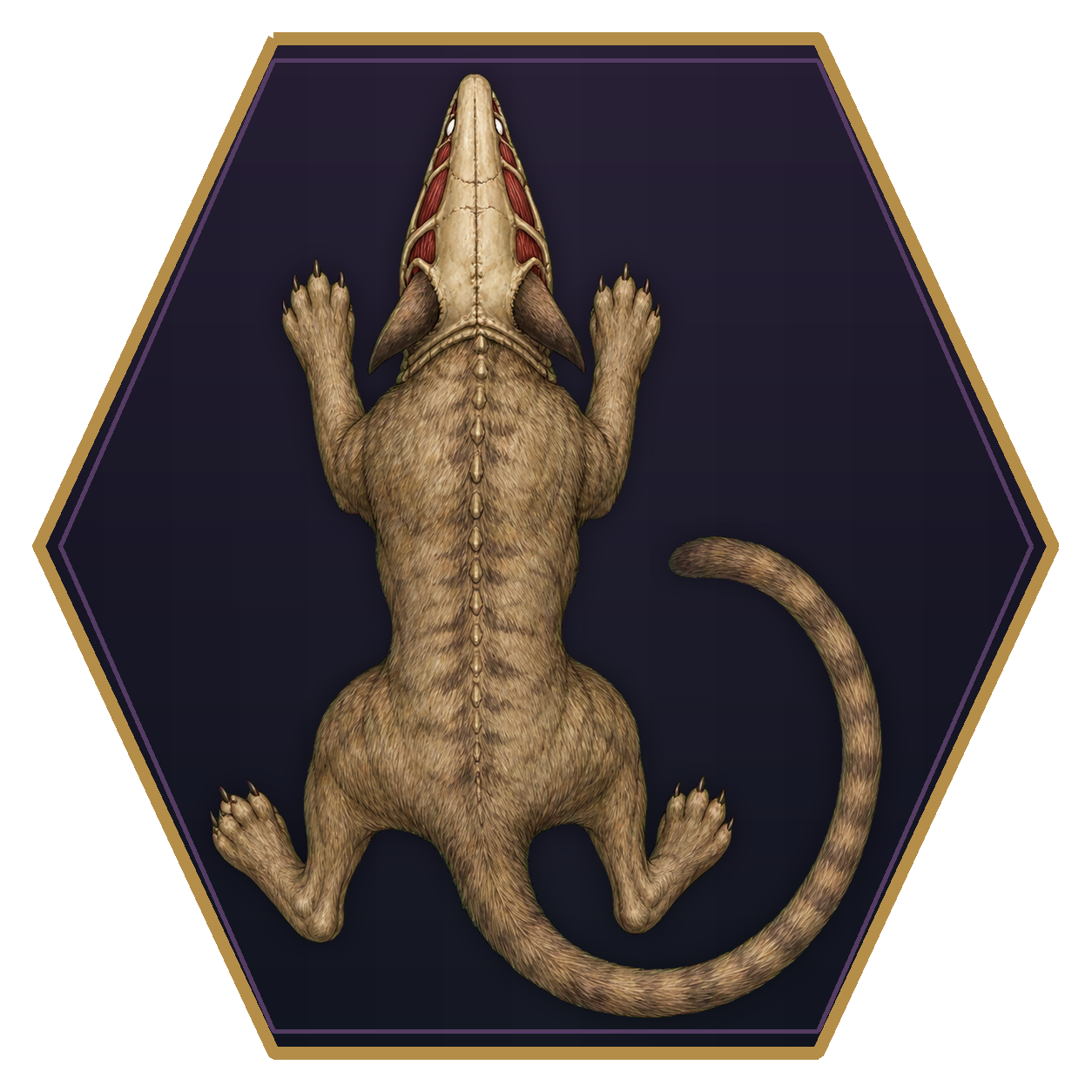 Krenshar top-down flat-top hex token