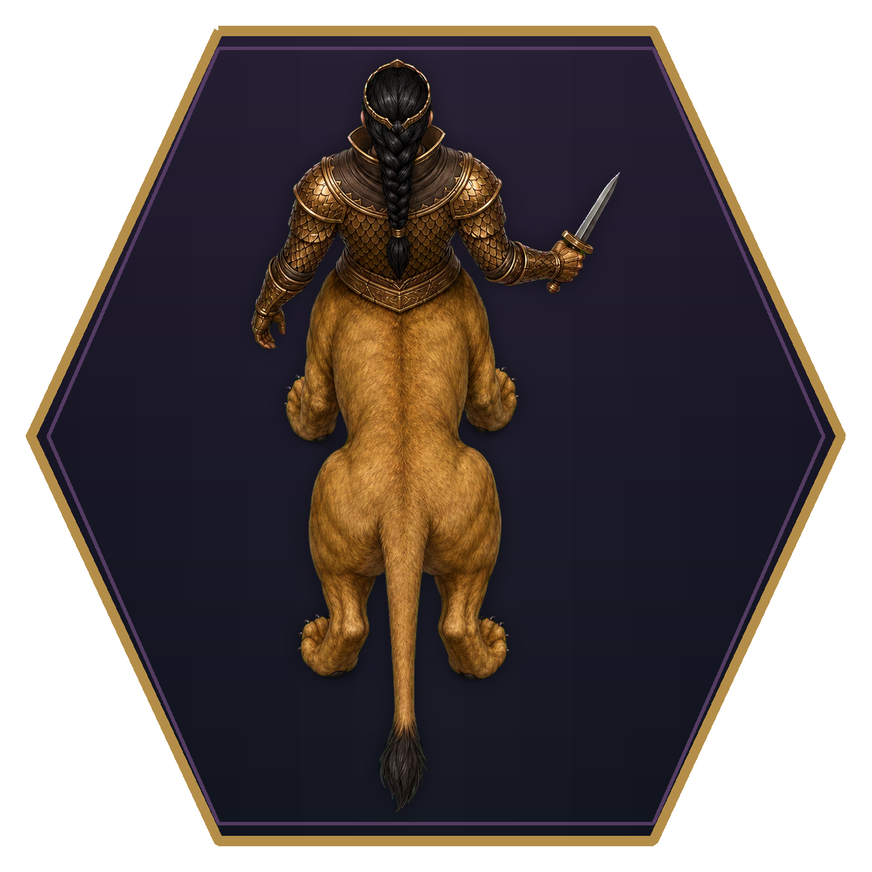Lamia top-down flat-top hex token