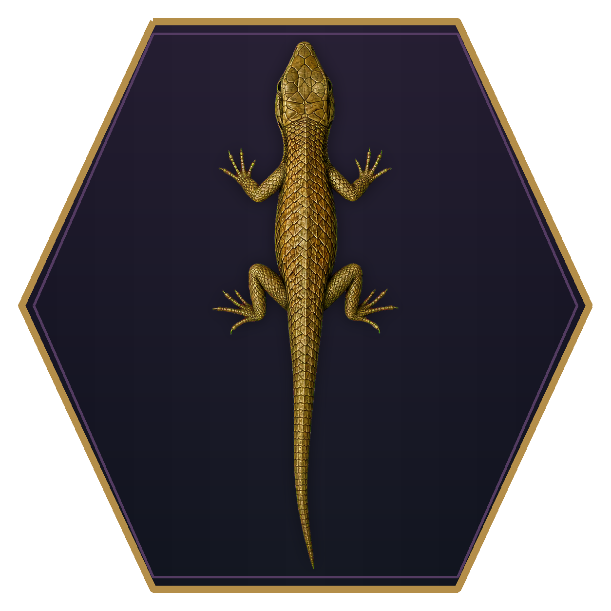 Lizard top-down flat-top hex token