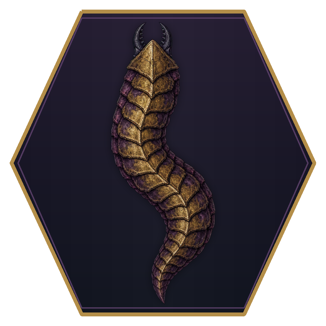 Monstrous Centipede (Gargantuan) top-down flat-top hex token