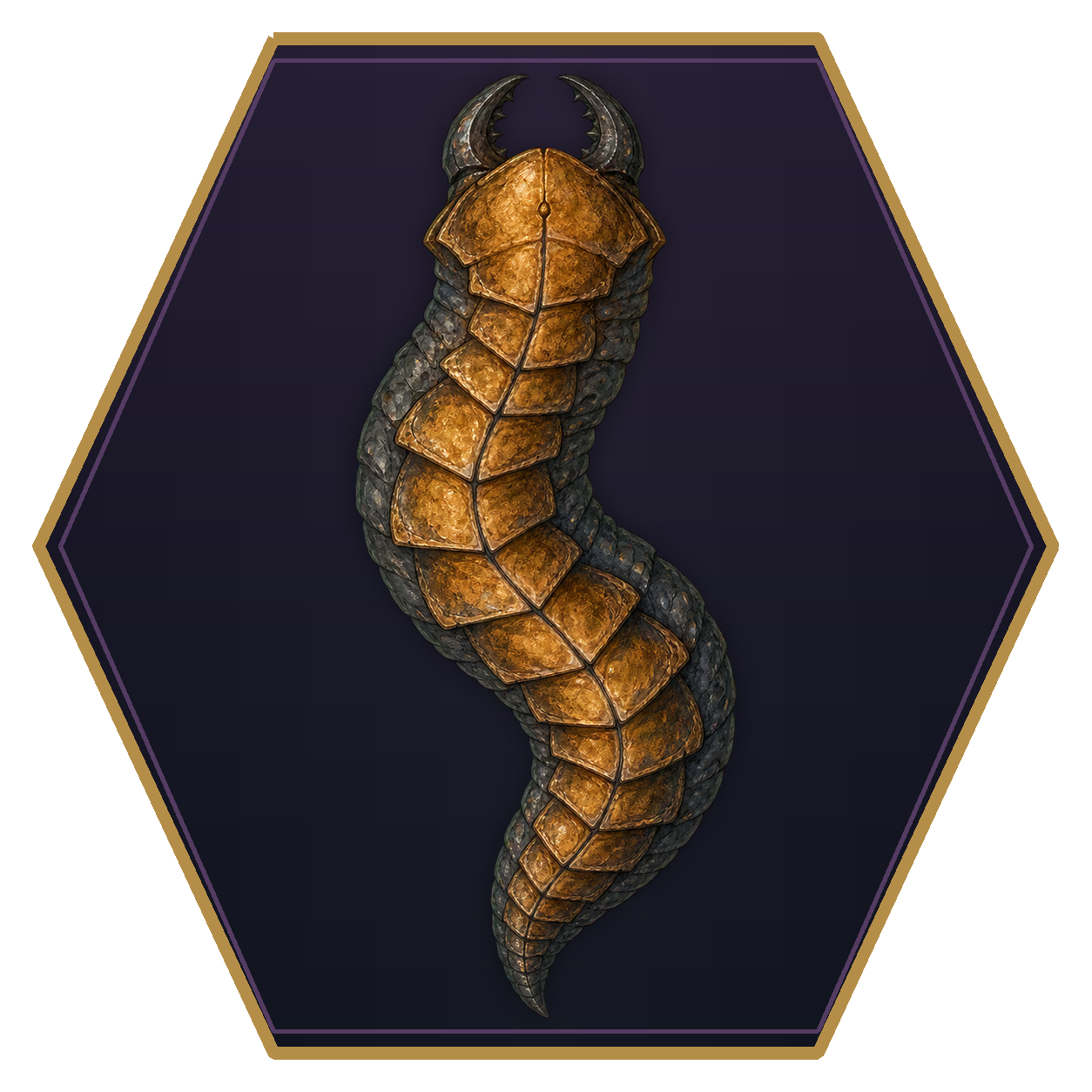 Monstrous Centipede (Huge) top-down flat-top hex token