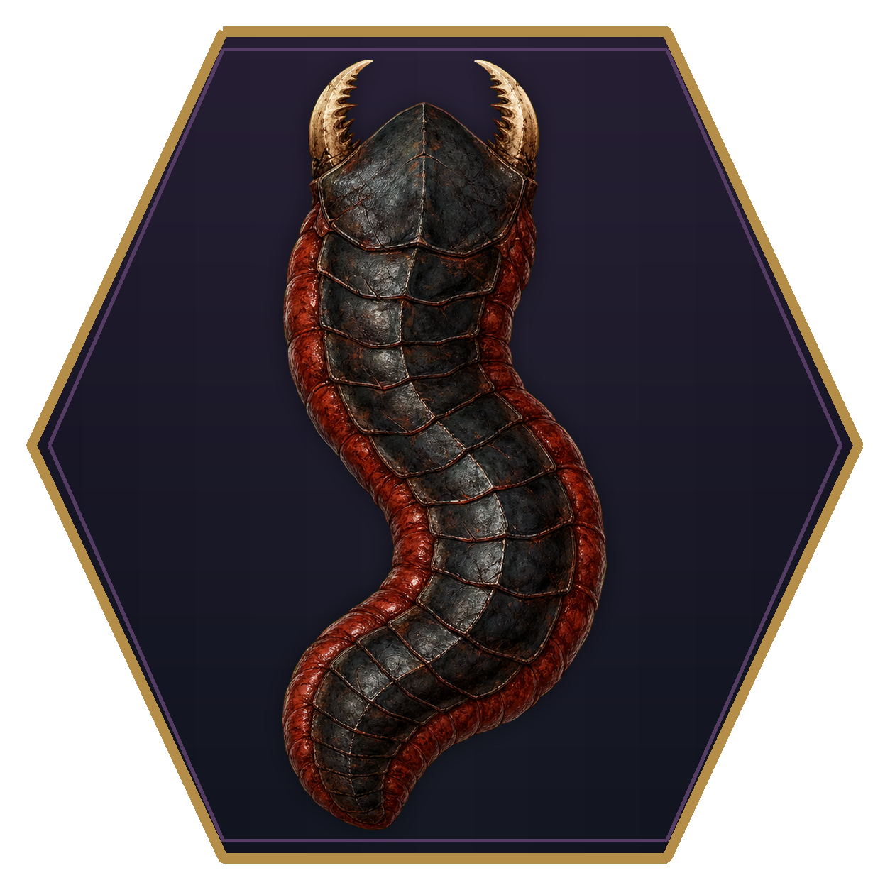 Monstrous Centipede (Large) top-down flat-top hex token
