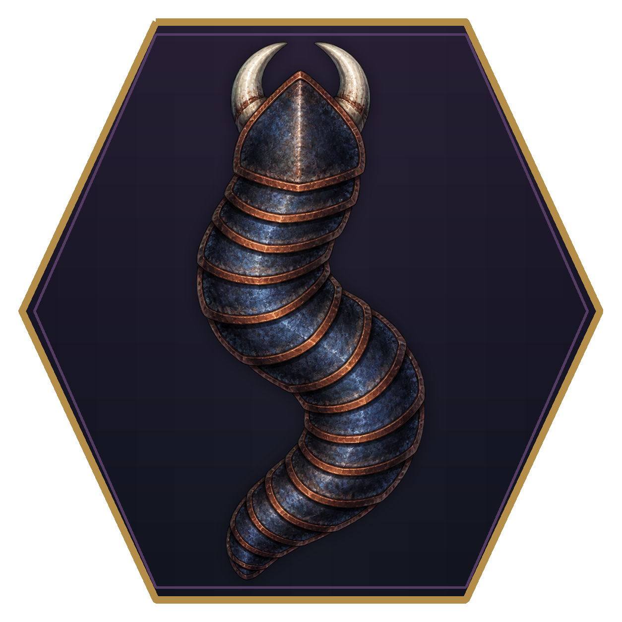 Monstrous Centipede (Medium) top-down flat-top hex token