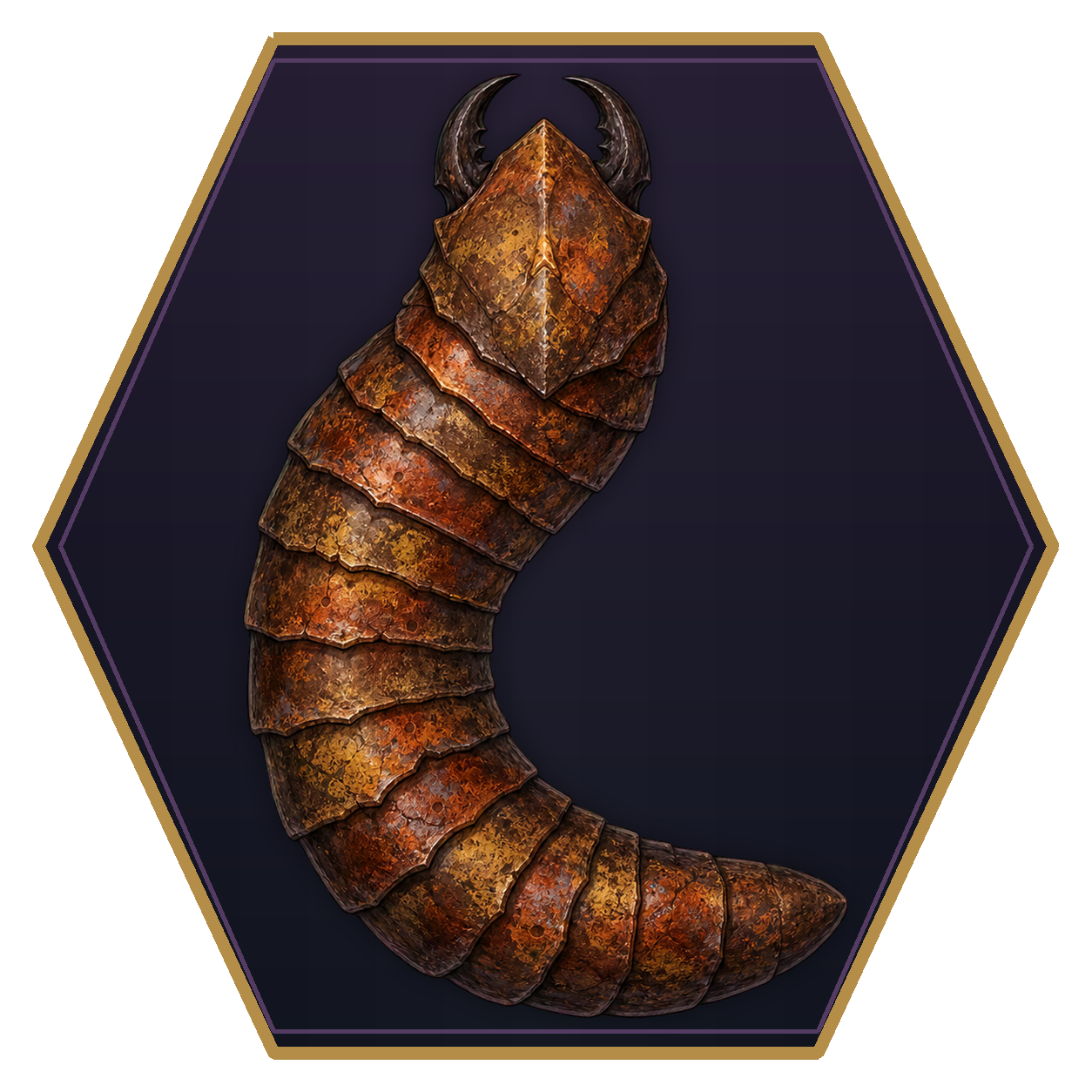 Monstrous Centipede (Small) top-down flat-top hex token